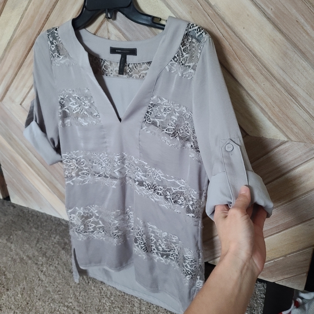 BCBGMAXAZRIA XS GRAY TOP